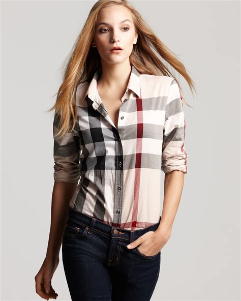 burberry silk shirt womens|burberry checkered shirt.